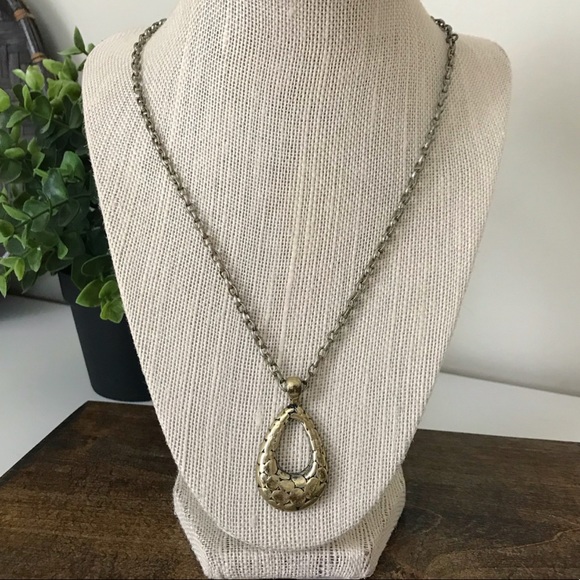 Vintage Mixed Metal Silver & Gold Pendant Necklace - Picture 2 of 4